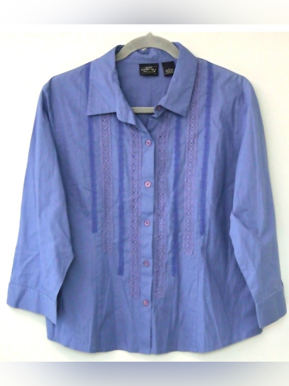 Sonoma Periwinkle Blue Cotton Button-Down  
Large